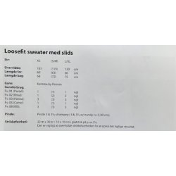 Kamma By Permin - Loosefit Sweater Med Slids - Enkeltopskrift / Nr. 899505