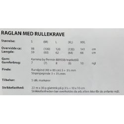 Kamma By Permin - Raglan Med Rullekrave - Enkeltopskrift / Nr. 899506