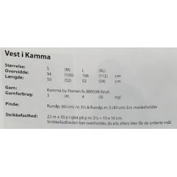 Kamma By Permin - Vest I Kamma - Enkeltopskrift / Nr. 899502