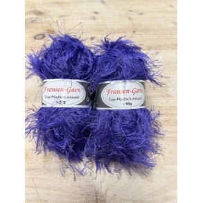 Fransen Pelsgarn fra G-B. Farve 191 Lilla. 