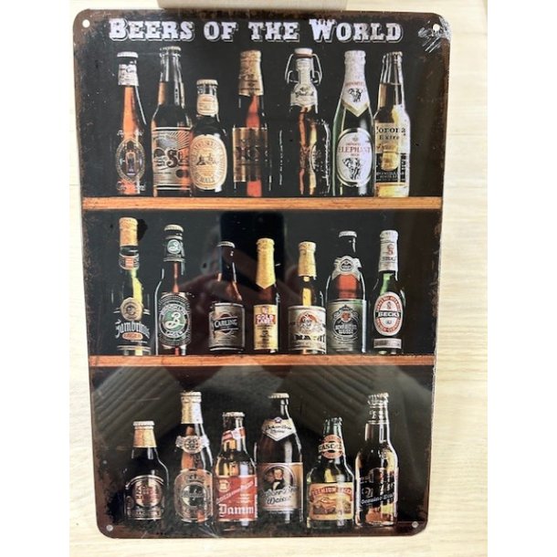 Metal Barskilt - Beer of the world... 20x30 Cm (B314)