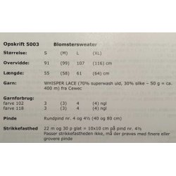 Blomstersweater i Whisper - Cewec - Enkeltopskrift nr 5003