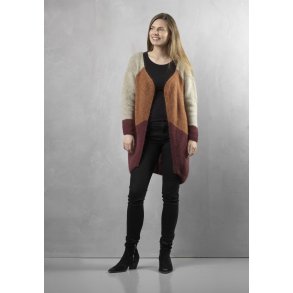 Jakke i Tibet/Anisia med skr striber - Cewec - Enkeltopskrift nr 3832