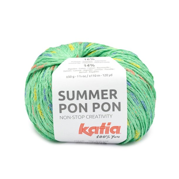 Katia - Summer Pon Pon Fv 59 Whitish green-Coral-Gul